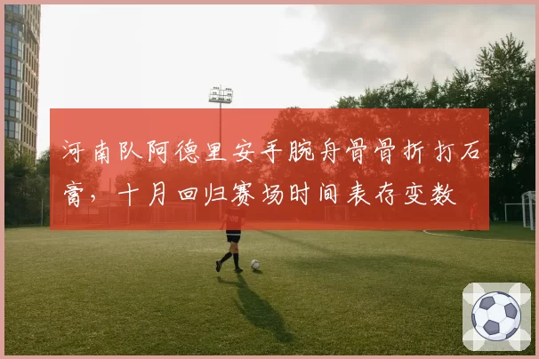 河南队阿德里安手腕舟骨骨折打石膏,十月回归赛场时间表存变数